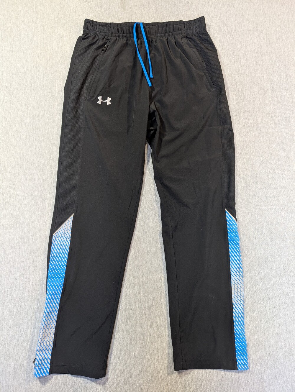 Under Armour Joggers Track Pants Men's Large Black Blue - Picture 1 of 12